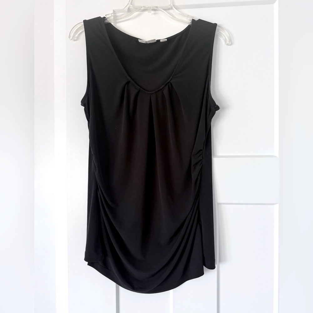 3/$12 New York & Company Elegant Black Sleeveless Top, Size Large